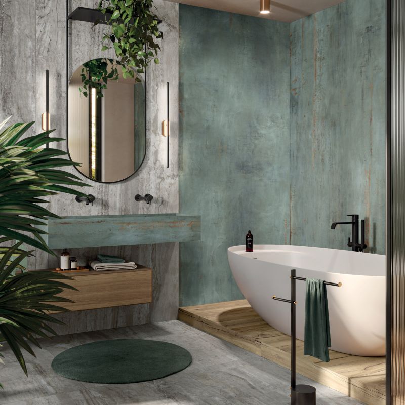 Flaviker Navona Grey Vein en Rebel Emerald